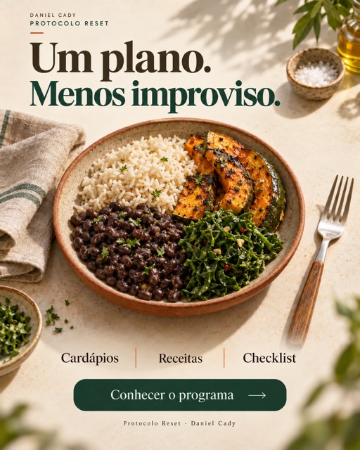Arte do Protocolo Reset: organização da alimentação